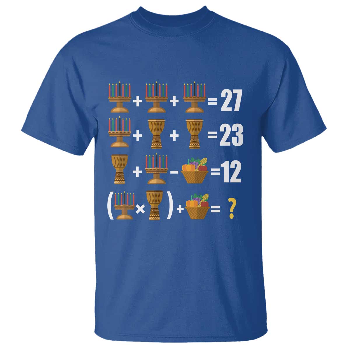 Funny 67 Kwanzaa Math T Shirt Six Seven Meme Kinara Candles African American Christmas TS11 Royal Blue Print Your Wear
