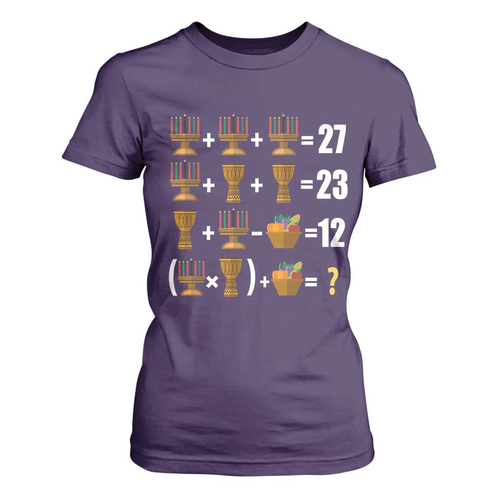 Funny 67 Kwanzaa Math T Shirt For Women Six Seven Meme Kinara Candles African American Christmas TS11 Purple Print Your Wear