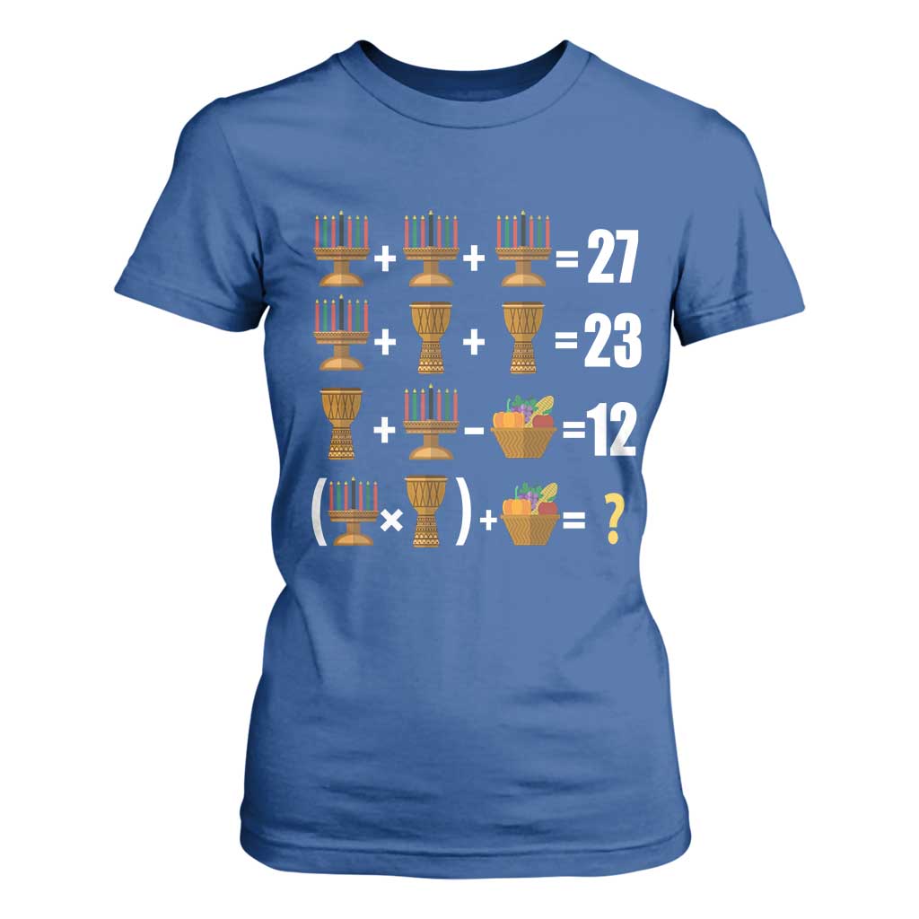 Funny 67 Kwanzaa Math T Shirt For Women Six Seven Meme Kinara Candles African American Christmas TS11 Royal Blue Print Your Wear
