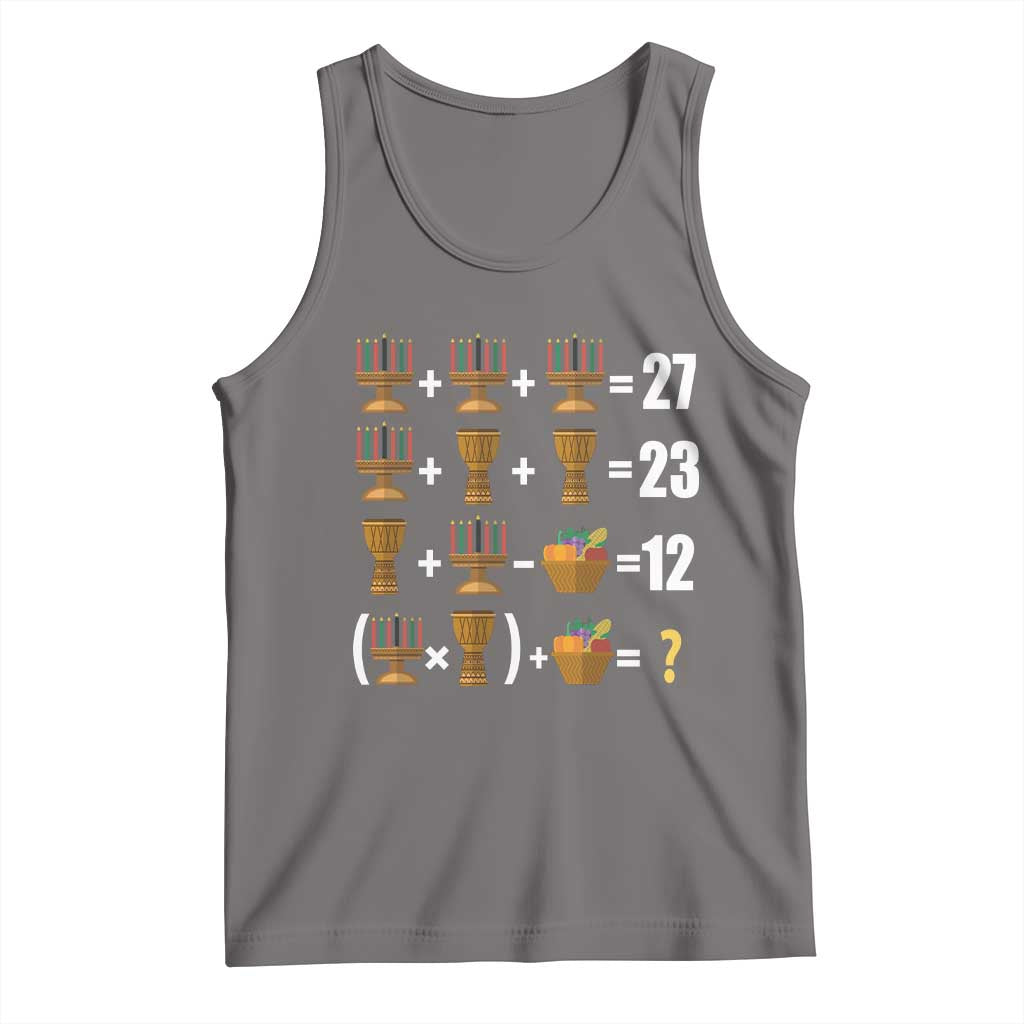 Funny 67 Kwanzaa Math Tank Top Six Seven Meme Kinara Candles African American Christmas TS11 Deep Heather Print Your Wear