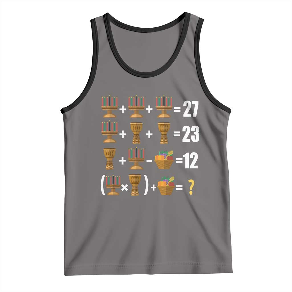 Funny 67 Kwanzaa Math Tank Top Six Seven Meme Kinara Candles African American Christmas TS11 Deep Heather Black Print Your Wear