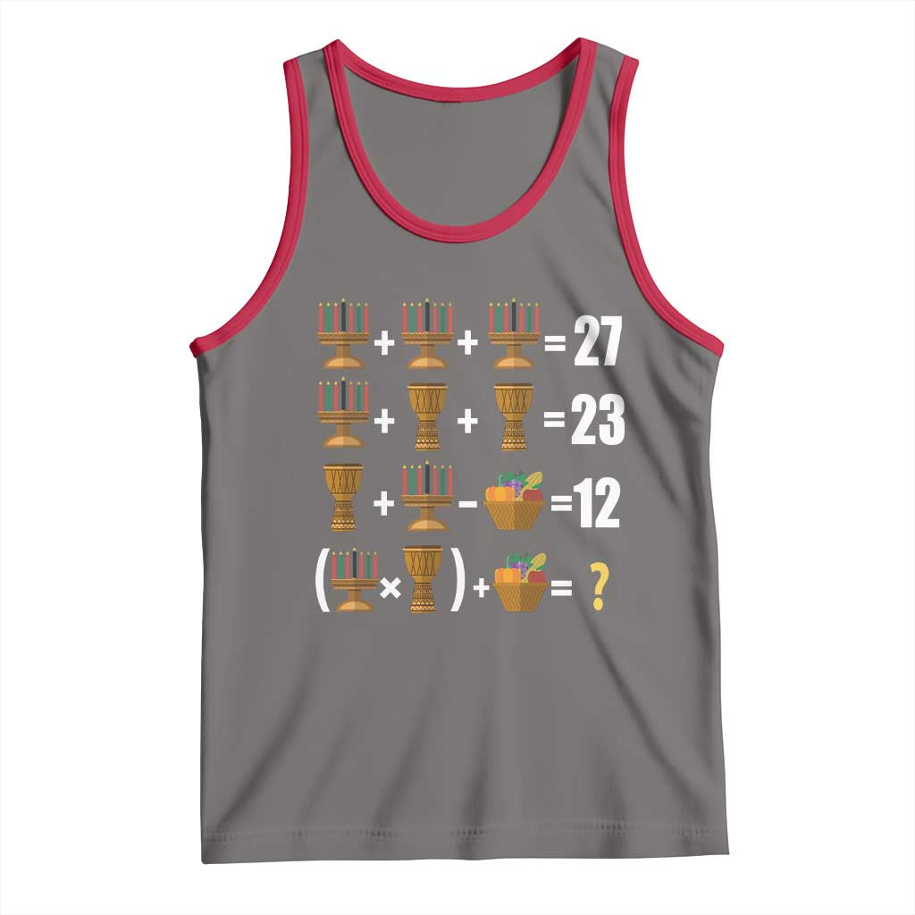 Funny 67 Kwanzaa Math Tank Top Six Seven Meme Kinara Candles African American Christmas TS11 Deep Heather Red Print Your Wear