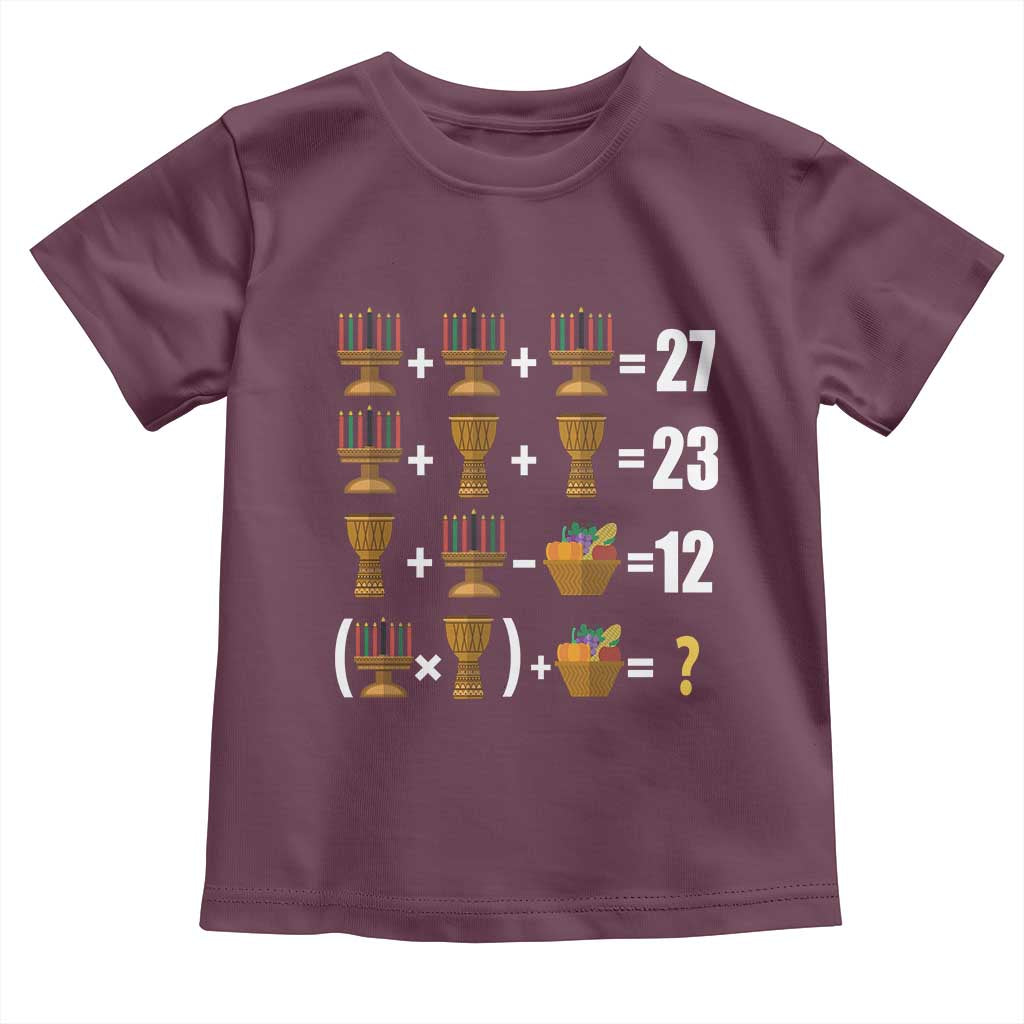 Funny 67 Kwanzaa Math Toddler T Shirt Six Seven Meme Kinara Candles African American Christmas TS11 Maroon Print Your Wear