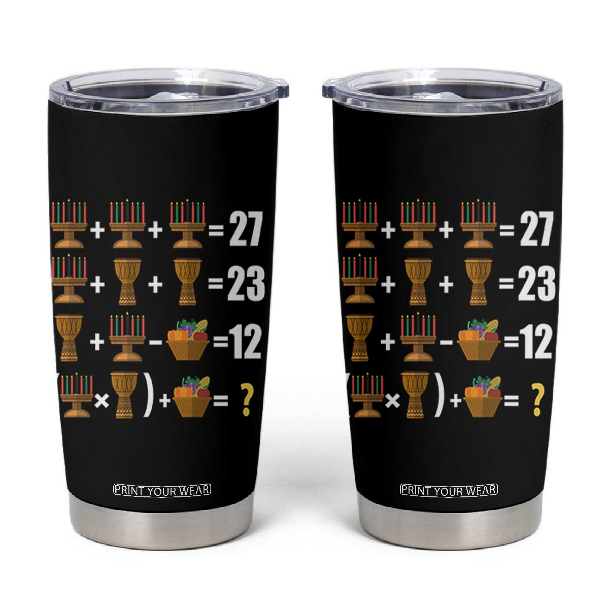 Funny 67 Kwanzaa Math Tumbler Cup Six Seven Meme Kinara Candles African American Christmas TS11 Black Print Your Wear