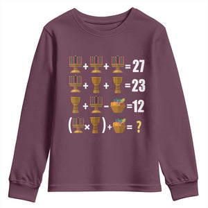 Funny 67 Kwanzaa Math Youth Sweatshirt Six Seven Meme Kinara Candles African American Christmas TS11 Maroon Print Your Wear