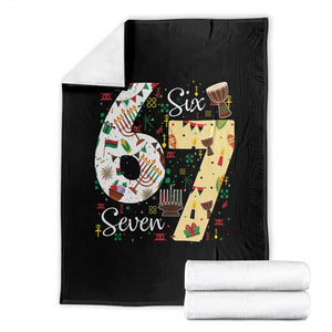 Funny 67 Kwanzaa Throw Blanket Six Seven Meme Kinara Candles African American Christmas TS11 Black Print Your Wear