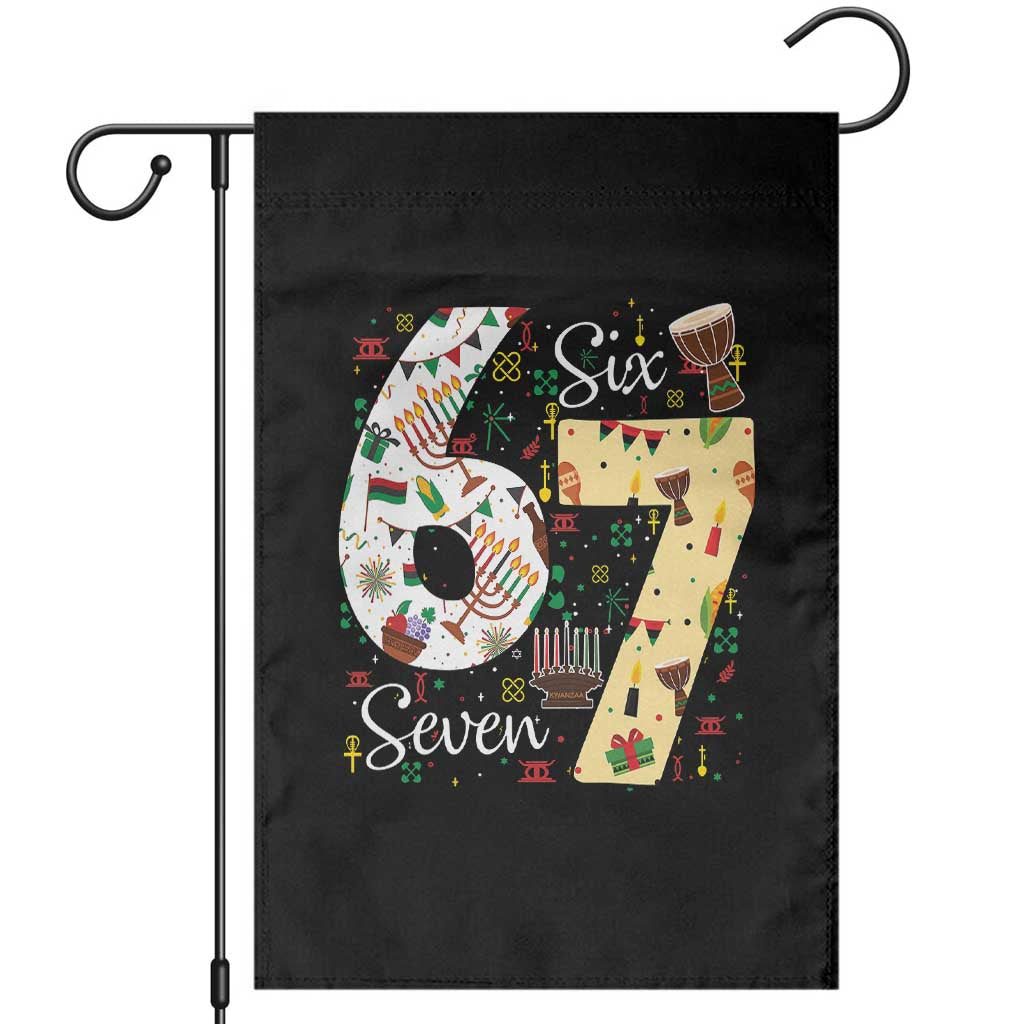 Funny 67 Kwanzaa Garden Flag Six Seven Meme Kinara Candles African American Christmas TS11 Black Print Your Wear