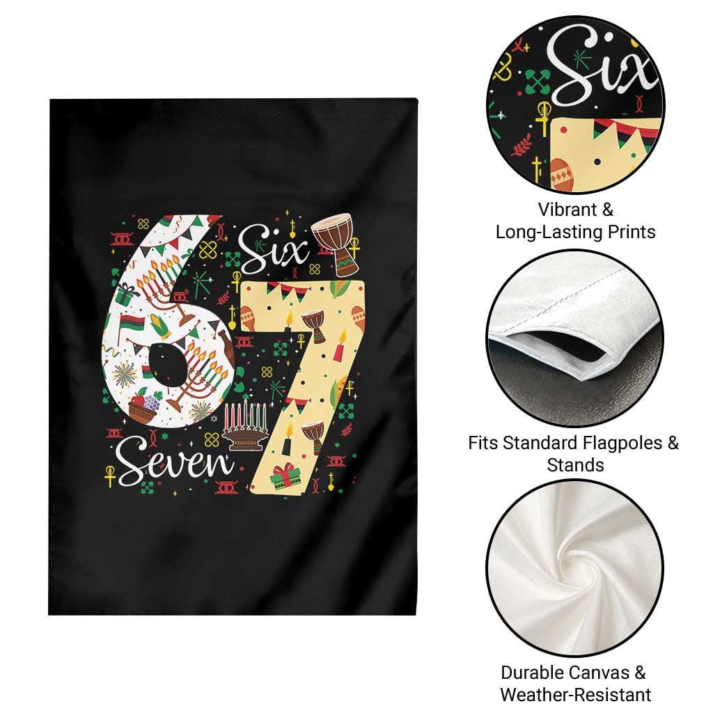 Funny 67 Kwanzaa Garden Flag Six Seven Meme Kinara Candles African American Christmas TS11 Print Your Wear