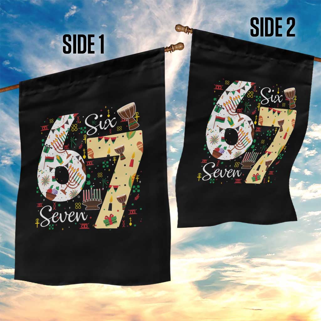 Funny 67 Kwanzaa Garden Flag Six Seven Meme Kinara Candles African American Christmas TS11 Print Your Wear