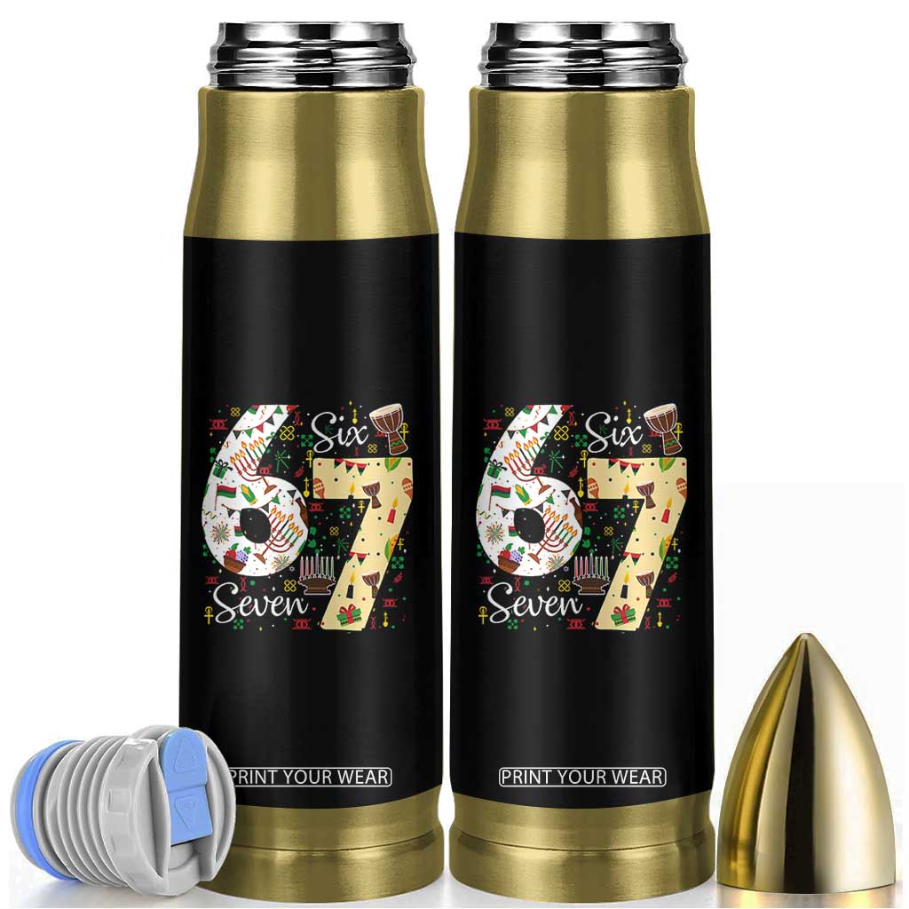 Funny 67 Kwanzaa Bullet Tumbler Six Seven Meme Kinara Candles African American Christmas TS11 Black Print Your Wear