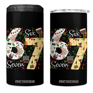 Funny 67 Kwanzaa 4 in 1 Can Cooler Tumbler Six Seven Meme Kinara Candles African American Christmas TS11 One Size: 16 oz Black Print Your Wear