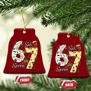 Funny 67 Kwanzaa Ceramic Ornament Six Seven Meme Kinara Candles African American Christmas TS11 Print Your Wear