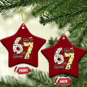 Funny 67 Kwanzaa Ceramic Ornament Six Seven Meme Kinara Candles African American Christmas TS11 Print Your Wear