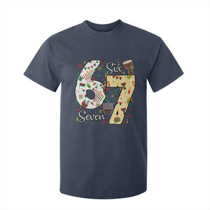 Funny 67 Kwanzaa T Shirt For Kid Six Seven Meme Kinara Candles African American Christmas TS11 Navy Print Your Wear