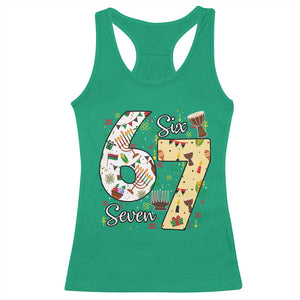 Funny 67 Kwanzaa Racerback Tank Top Six Seven Meme Kinara Candles African American Christmas TS11 Irish Green Print Your Wear