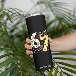 Funny 67 Kwanzaa Skinny Tumbler Six Seven Meme Kinara Candles African American Christmas TS11 Print Your Wear