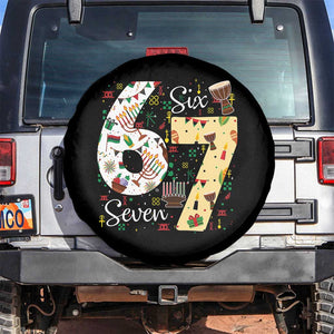 Funny 67 Kwanzaa Spare Tire Cover Six Seven Meme Kinara Candles African American Christmas TS11 No hole Black Print Your Wear