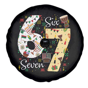 Funny 67 Kwanzaa Spare Tire Cover Six Seven Meme Kinara Candles African American Christmas TS11 Print Your Wear