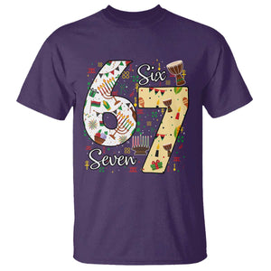 Funny 67 Kwanzaa T Shirt Six Seven Meme Kinara Candles African American Christmas TS11 Purple Print Your Wear