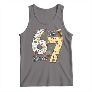 Funny 67 Kwanzaa Tank Top Six Seven Meme Kinara Candles African American Christmas TS11 Deep Heather Print Your Wear
