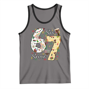 Funny 67 Kwanzaa Tank Top Six Seven Meme Kinara Candles African American Christmas TS11 Deep Heather Black Print Your Wear