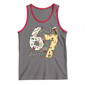 Funny 67 Kwanzaa Tank Top Six Seven Meme Kinara Candles African American Christmas TS11 Deep Heather Red Print Your Wear