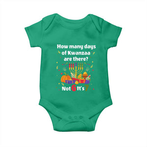 Funny 67 Kwanzaa Baby Onesie How Many Days Of Kwanzaa Are There Not 6 It Is 7 TS11 Irish Green Print Your Wear