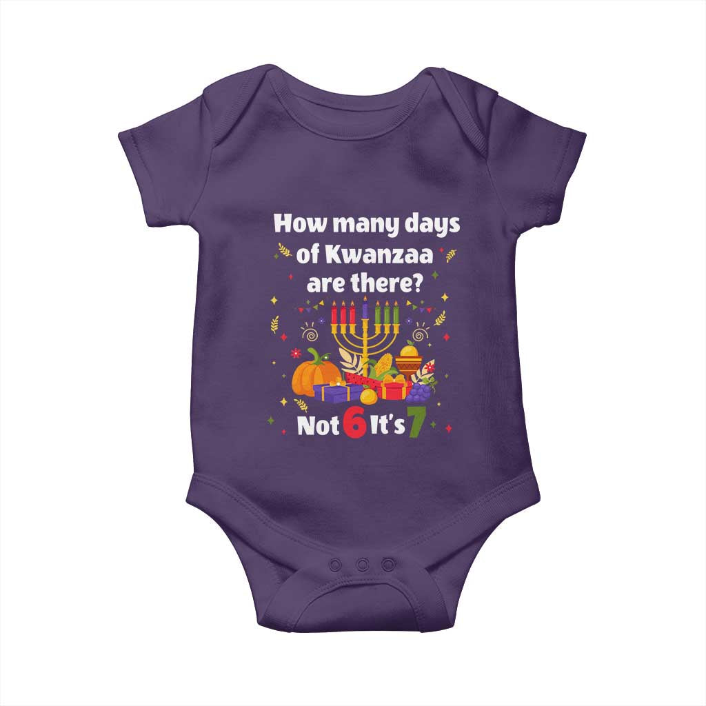 Funny 67 Kwanzaa Baby Onesie How Many Days Of Kwanzaa Are There Not 6 It Is 7 TS11 Purple Print Your Wear