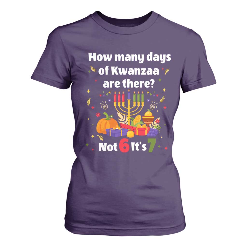 Funny 67 Kwanzaa T Shirt For Women How Many Days Of Kwanzaa Are There Not 6 It Is 7 TS11 Purple Print Your Wear