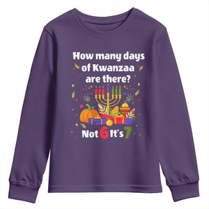 Funny 67 Kwanzaa Youth Sweatshirt How Many Days Of Kwanzaa Are There Not 6 It Is 7 TS11 Purple Print Your Wear