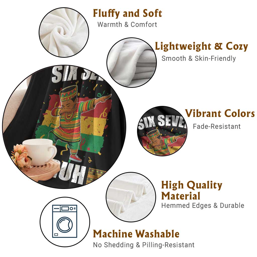 Funny 67 Kwanzaa Throw Blanket Six Seven Bruh Dabbing African Heritage TS11 Print Your Wear