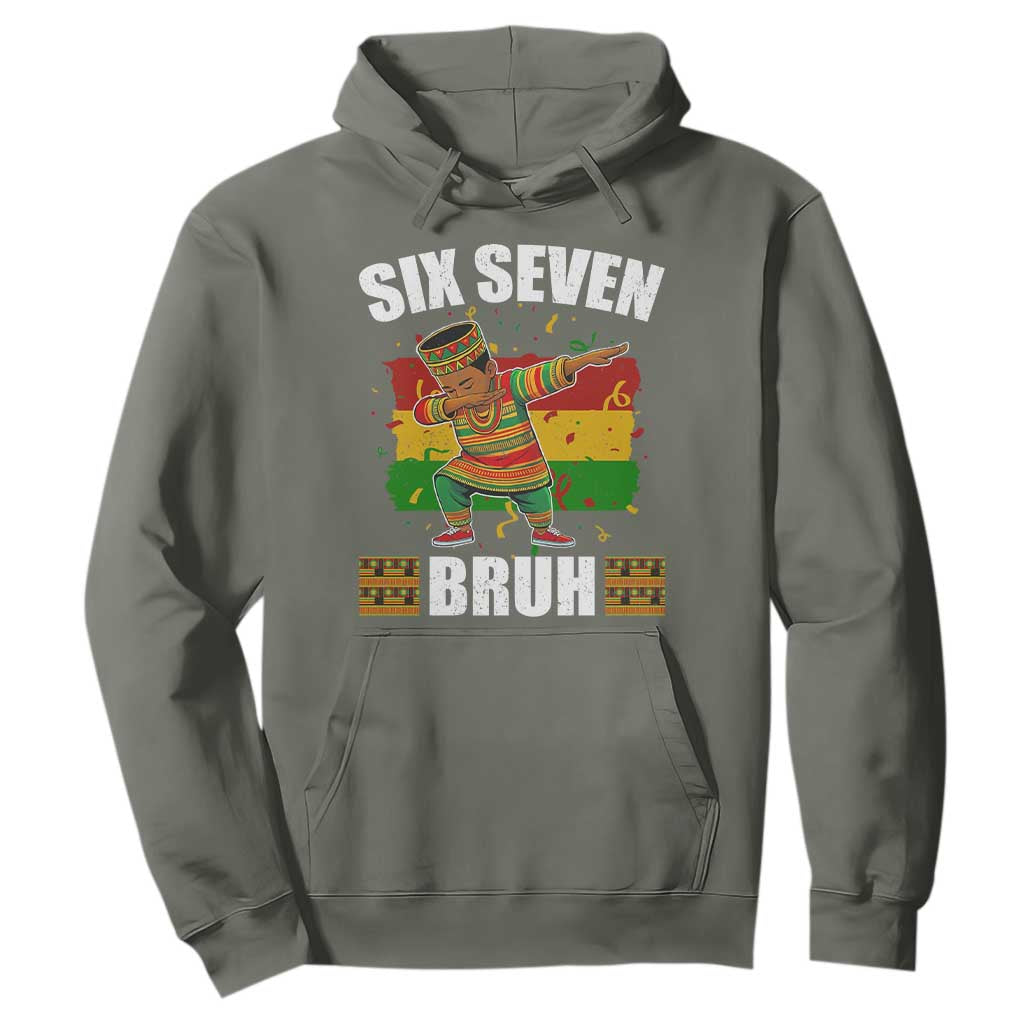 Funny 67 Kwanzaa Hoodie Six Seven Bruh Dabbing African Heritage TS11 Military Green Print Your Wear