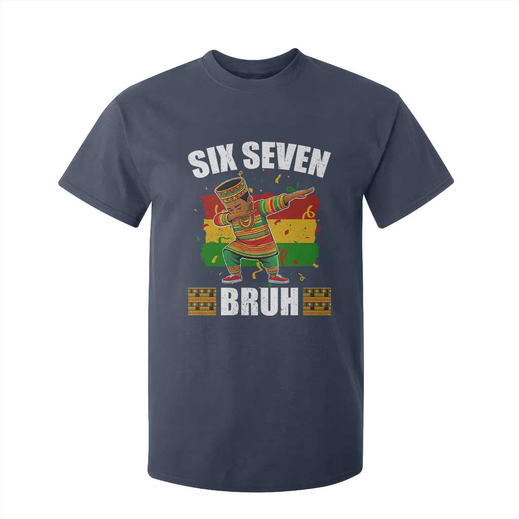 Funny 67 Kwanzaa T Shirt For Kid Six Seven Bruh Dabbing African Heritage TS11 Navy Print Your Wear