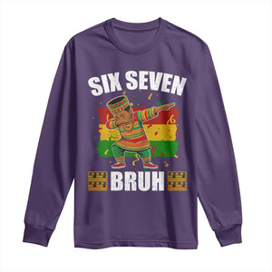 Funny 67 Kwanzaa Long Sleeve Shirt Six Seven Bruh Dabbing African Heritage TS11 Purple Print Your Wear