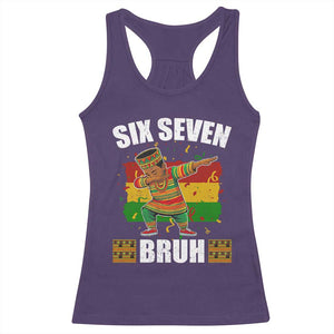Funny 67 Kwanzaa Racerback Tank Top Six Seven Bruh Dabbing African Heritage TS11 Purple Print Your Wear