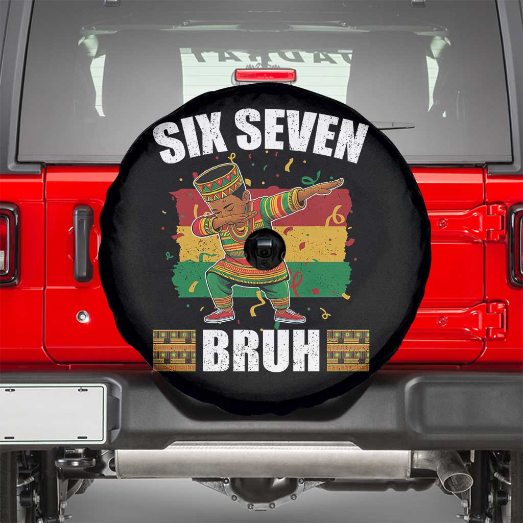 Funny 67 Kwanzaa Spare Tire Cover Six Seven Bruh Dabbing African Heritage TS11 Black Print Your Wear