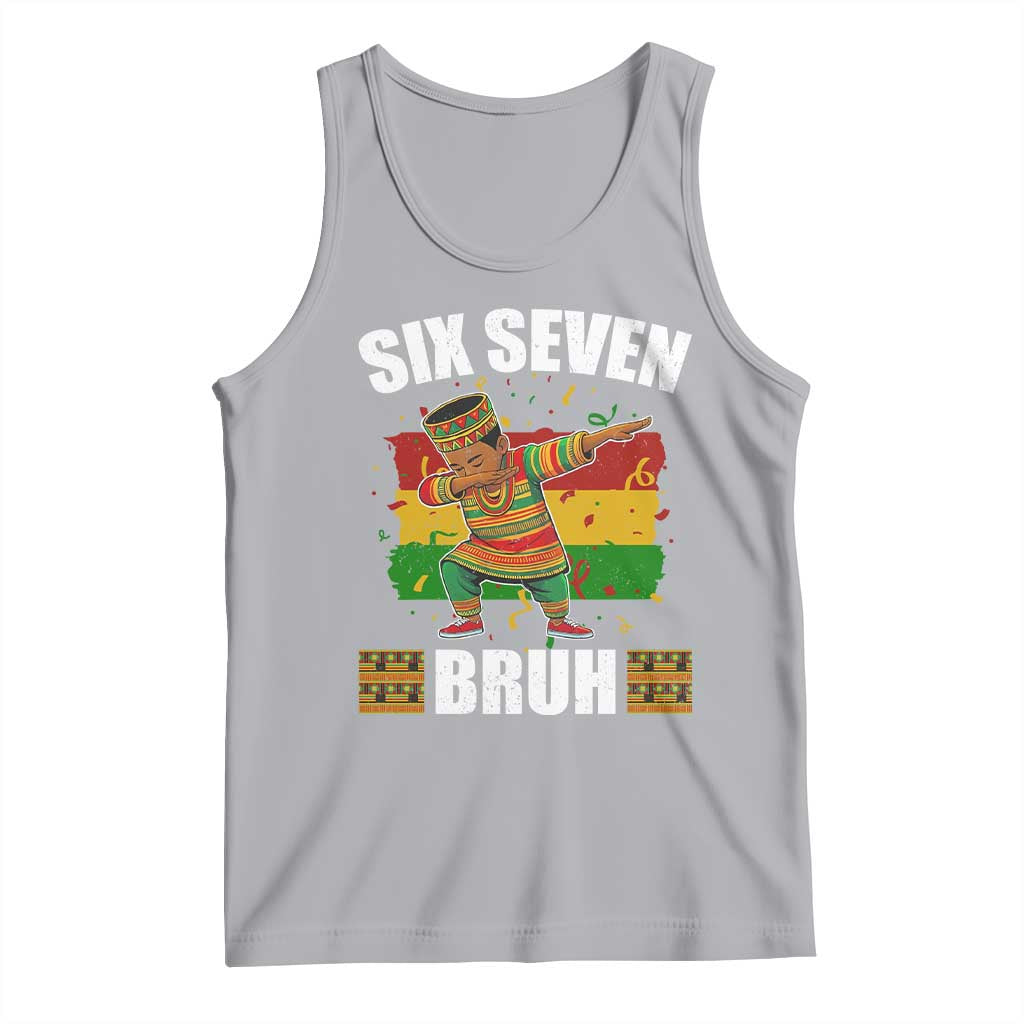 Funny 67 Kwanzaa Tank Top Six Seven Bruh Dabbing African Heritage TS11 Athletic Heather Print Your Wear