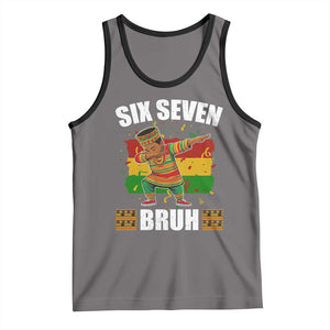 Funny 67 Kwanzaa Tank Top Six Seven Bruh Dabbing African Heritage TS11 Deep Heather Black Print Your Wear