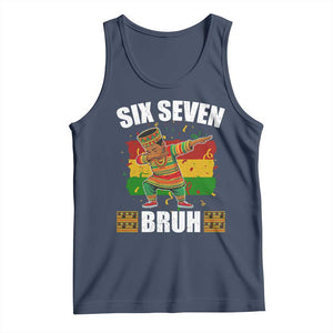 Funny 67 Kwanzaa Tank Top Six Seven Bruh Dabbing African Heritage TS11 Navy Print Your Wear