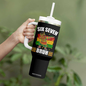 Funny 67 Kwanzaa Tumbler With Handle Six Seven Bruh Dabbing African Heritage TS11 Print Your Wear