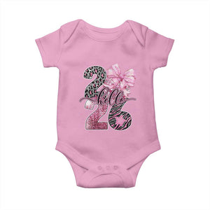 Happy New Year 2026 Baby Onesie Hello 2026 Disco Ball Pink Coquette Bow Faux Glitter TS11 Light Pink Print Your Wear