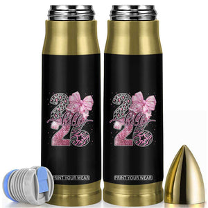 Happy New Year 2026 Bullet Tumbler Hello 2026 Disco Ball Pink Coquette Bow Faux Glitter TS11 Black Print Your Wear