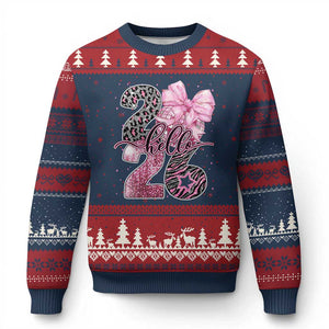 Happy New Year 2026 Ugly Christmas Sweater Hello 2026 Disco Ball Pink Coquette Bow Faux Glitter TS11 Navy Red Print Your Wear