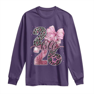 Happy New Year 2026 Long Sleeve Shirt Hello 2026 Disco Ball Pink Coquette Bow Faux Glitter TS11 Purple Print Your Wear