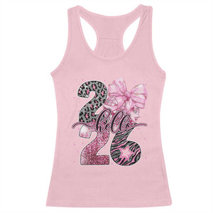 Happy New Year 2026 Racerback Tank Top Hello 2026 Disco Ball Pink Coquette Bow Faux Glitter TS11 Light Pink Print Your Wear