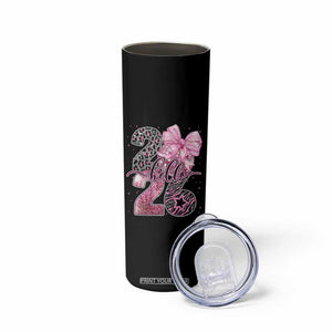 Happy New Year 2026 Skinny Tumbler Hello 2026 Disco Ball Pink Coquette Bow Faux Glitter TS11 Print Your Wear