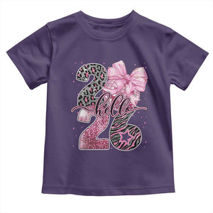 Happy New Year 2026 Toddler T Shirt Hello 2026 Disco Ball Pink Coquette Bow Faux Glitter TS11 Purple Print Your Wear