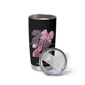 Happy New Year 2026 Tumbler Cup Hello 2026 Disco Ball Pink Coquette Bow Faux Glitter TS11 Print Your Wear