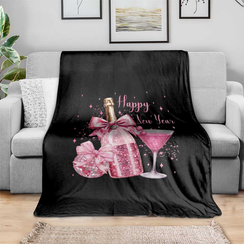 Happy New Year 2026 New Years Eve Party Throw Blanket Pink Cocktail Disco Ball TS11 Print Your Wear