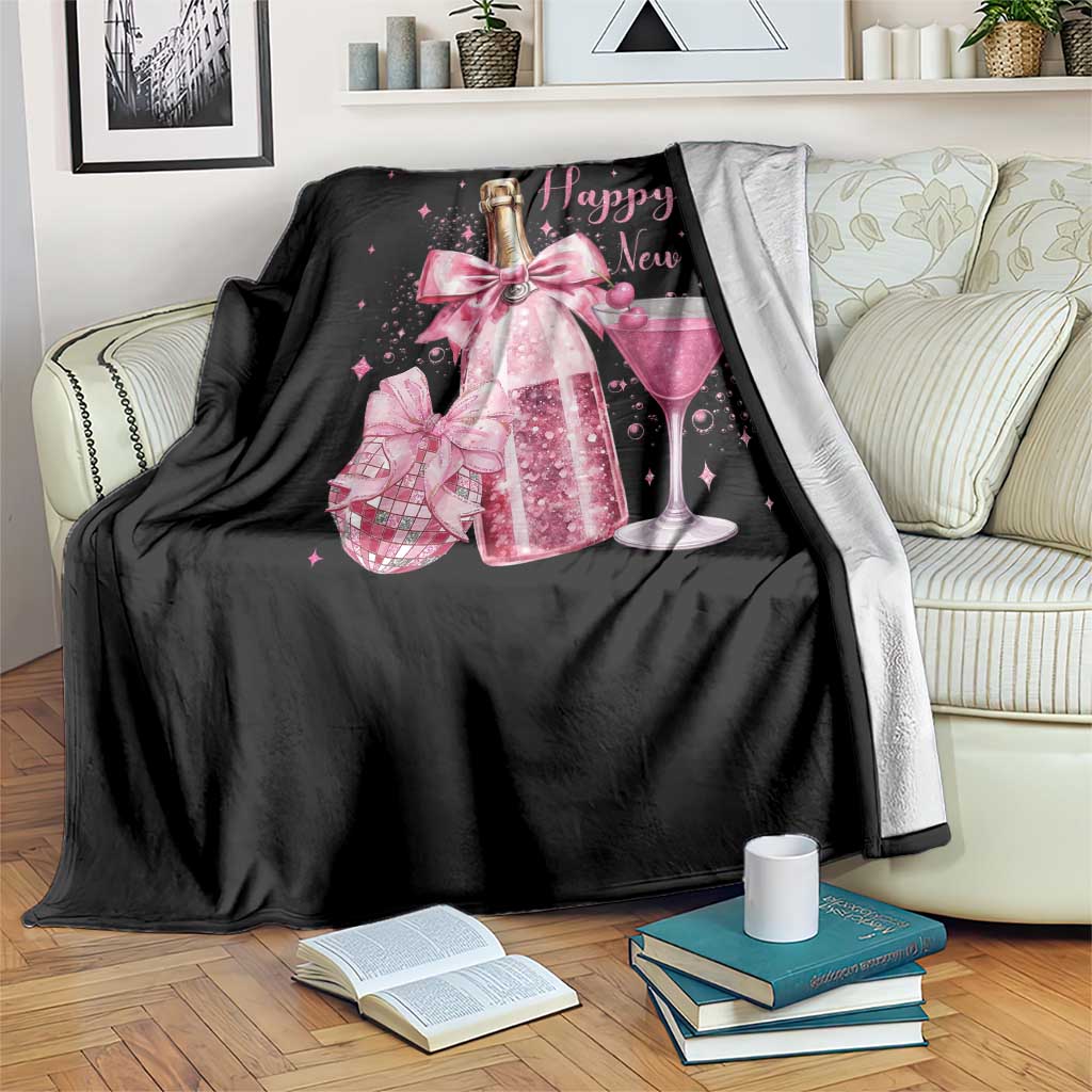 Happy New Year 2026 New Years Eve Party Throw Blanket Pink Cocktail Disco Ball TS11 Print Your Wear